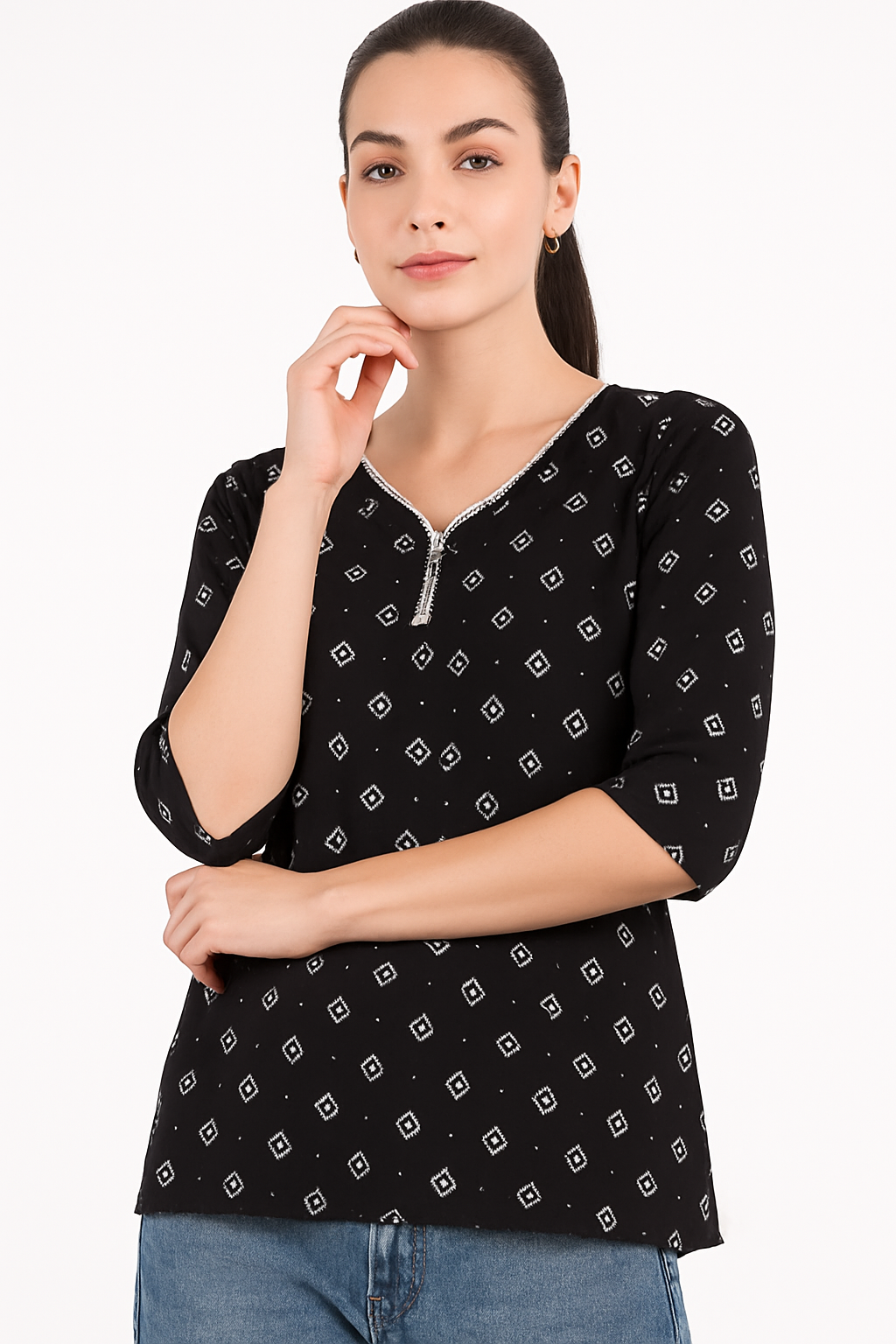 Vish2rv Women's Stylish Short Kurti | Casual & Ethnic Wear | Soft cotton Fabric