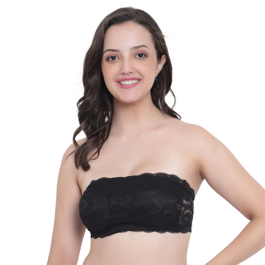 Vish2RV Women Lace, Padded Tube Bra - Free Size