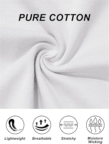 VISH2RV Women's Cotton T-Shirts Short-Sleeve Shirts Crew-Neck Tops Classic-Fit Breathable Casual Summer Tees