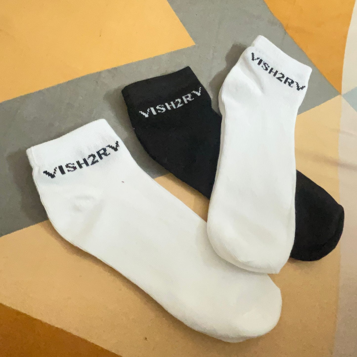 VISH2RV Unisex Cotton Socks (Pack of 3)