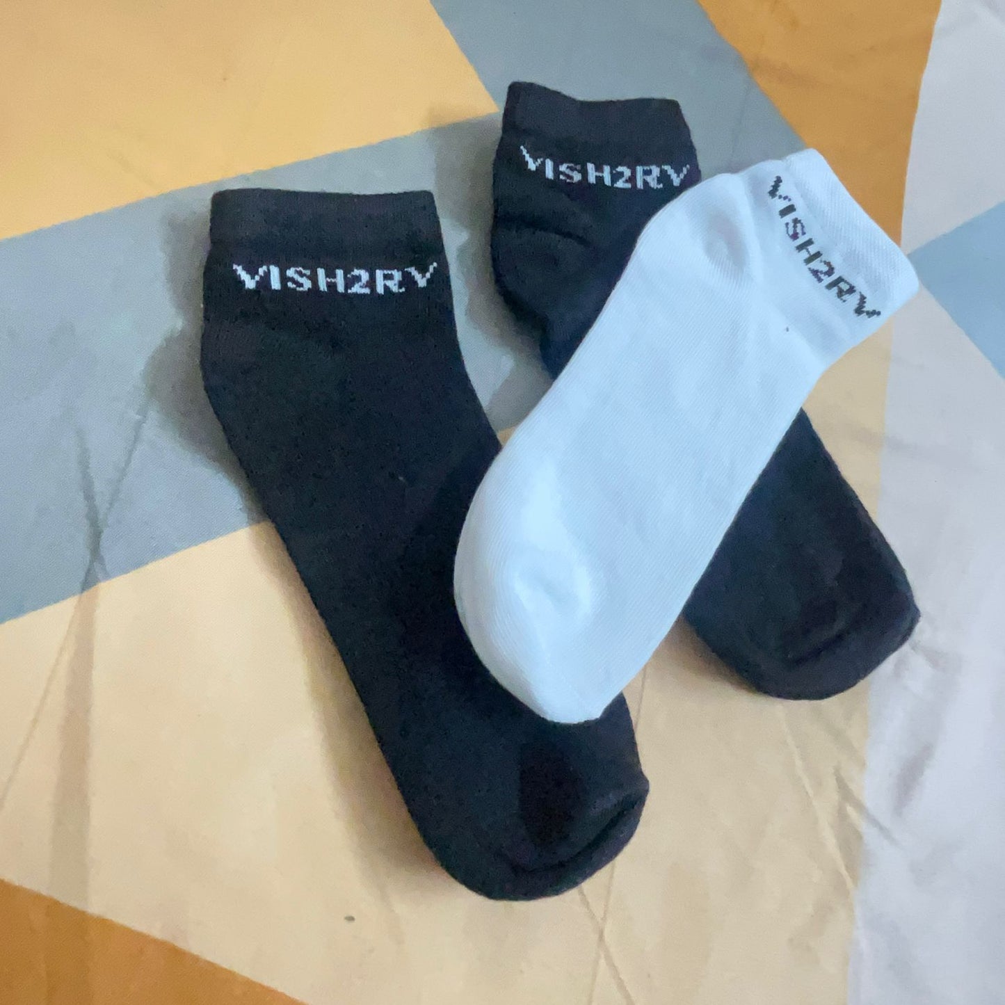 VISH2RV Unisex Cotton Socks (Pack of 3)